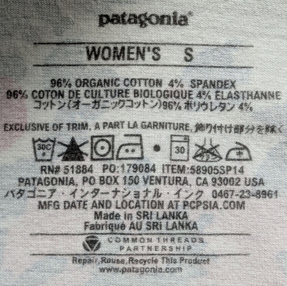 Patagonia Margot Dress Dewdrop Flower Pink Blue White Sundress Women's Small - Picture 4 of 9